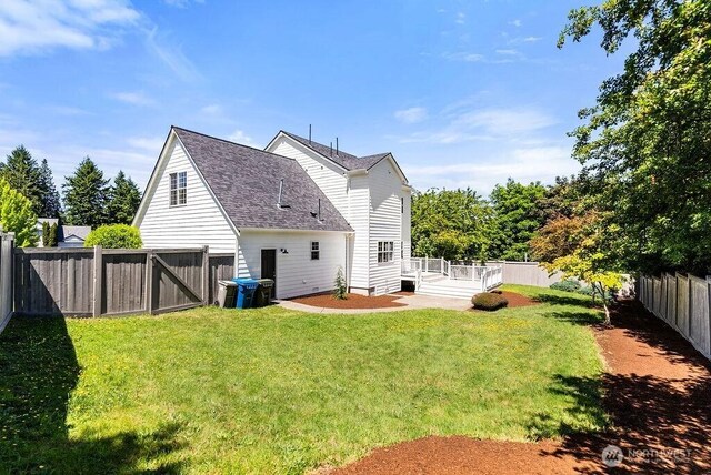 24212 112th Ave SE, Kent, WA 98030 - back of house with a wooden deck and a shingled roof