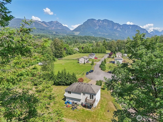 38431 147th St SE, Gold Bar, WA 98251 - aerial view of property and surrounding area featuring a mountain backdrop