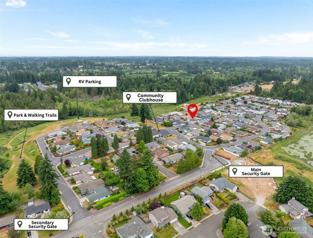 716 Dennis St SE Unit 93, Tumwater, WA 98501 - aerial view of property and surrounding area featuring nearby suburban area
