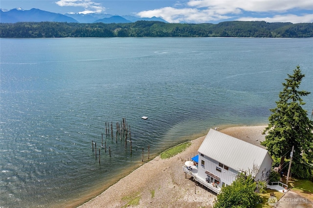17257 Olympic View Rd NW, Silverdale, WA 98383 - water view featuring a mountain backdrop and a heavily wooded area