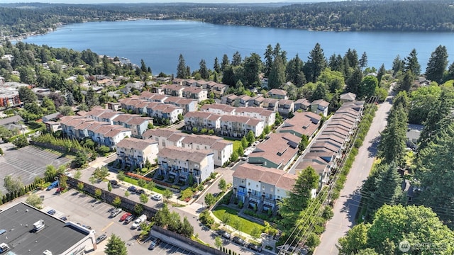14528 35th Ave NE, Lake Forest Park, WA 98155 - aerial view of property and surrounding area featuring a large body of water and a heavily wooded area