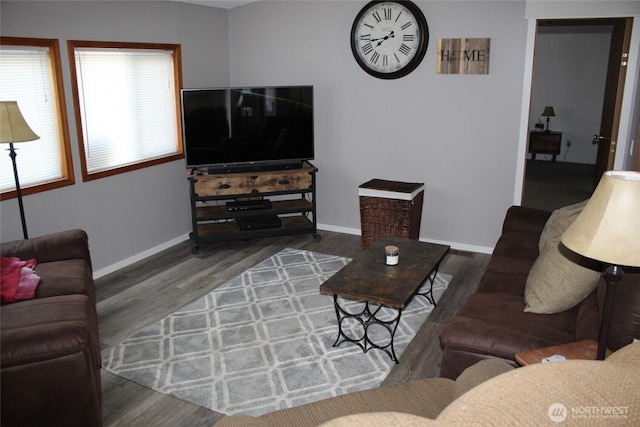 306 E 5th St, Lind, WA 99341 - living room with baseboards and wood finished floors