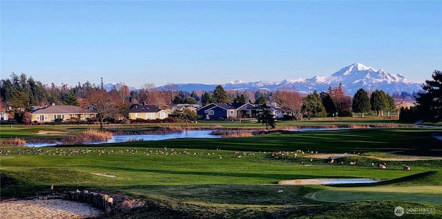 8145 Chehalis Rd, Blaine, WA 98230 - view of community with a water and mountain view, golf course view, and a yard