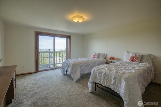 144 Sand Dune Ave SW, Ocean Shores, WA 98569 - bedroom featuring access to outside, carpet flooring, and baseboards