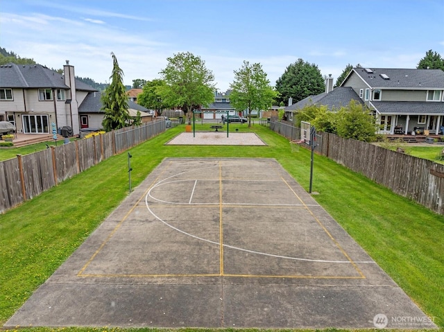 14406 144th St E, Orting, WA 98360 - view of sport court featuring a residential view and basketball court