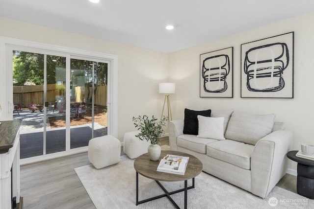 16828 Ambaum Blvd S, Burien, WA 98148 - living area featuring wood finished floors and recessed lighting