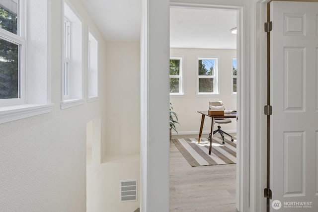 16828 Ambaum Blvd S, Burien, WA 98148 - hall with an office area and wood finished floors
