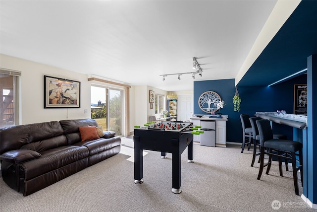 37981 Hood Canal Dr NE, Hansville, WA 98340 - rec room featuring carpet and track lighting
