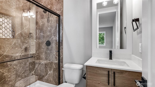 1542 213th Ct NE, Sammamish, WA 98074 - full bathroom featuring vanity, toilet, and a stall shower