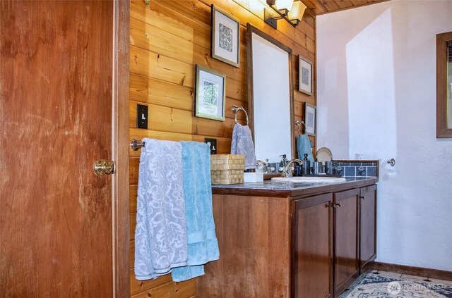 70 Cole Ave, Port Townsend, WA 98368 - bathroom with wood walls and vanity