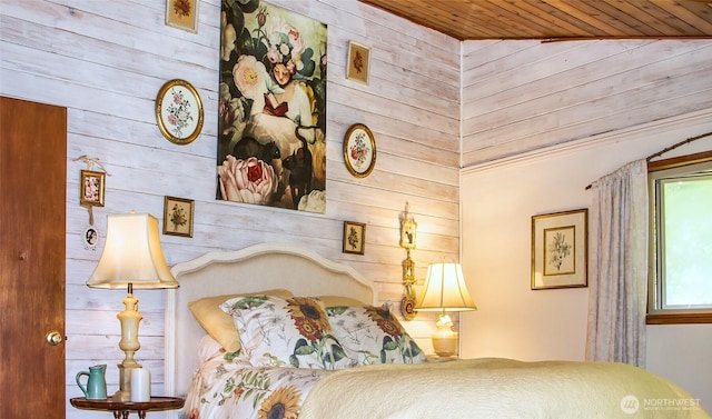 70 Cole Ave, Port Townsend, WA 98368 - bedroom featuring wood walls and wooden ceiling