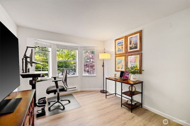 23311 Cedar Way Unit P201, Mountlake Terrace, WA 98043 - home office featuring light wood finished floors and baseboards