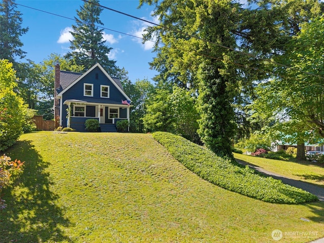 1010 Tacoma Ave, Port Orchard, WA 98366 - view of front of home with a porch and a chimney