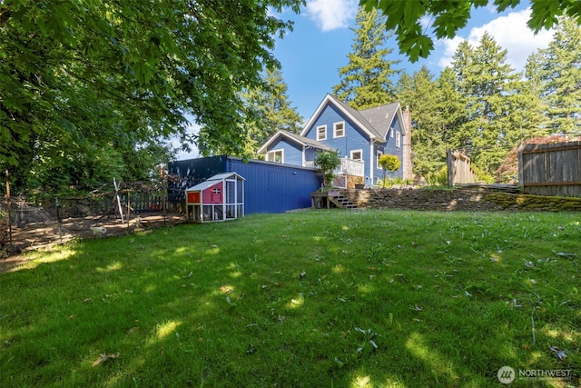 1010 Tacoma Ave, Port Orchard, WA 98366 - view of yard with an outdoor structure and a wooden deck