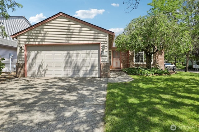 18520 SE 22nd Way, Vancouver, WA 98683 - ranch-style house featuring a front yard, concrete driveway, a garage, and brick siding