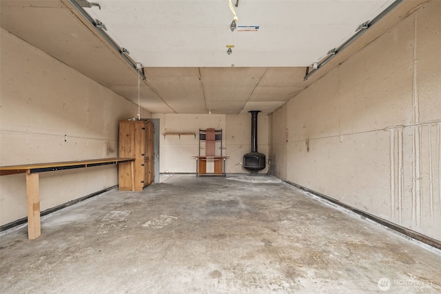 1863 Loraine St, Enumclaw, WA 98022 - garage featuring a wood stove