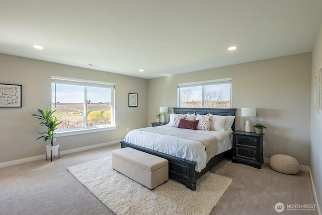 26602 N Rothrock Rd, Prosser, WA 99350 - carpeted bedroom featuring multiple windows and recessed lighting