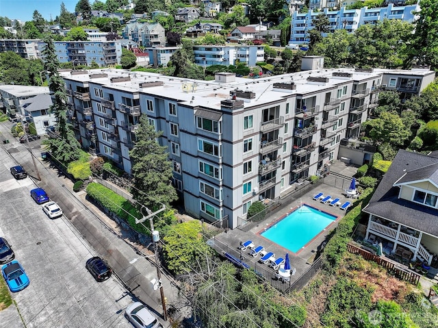 2253 Gilman Dr W Unit 207, Seattle, WA 98119 - aerial view of apartment complex / building and a pool