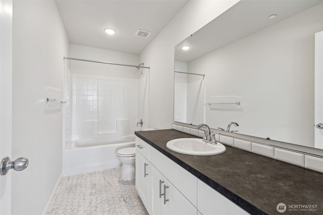 16617 8th Avenue Ct E Unit 9, Spanaway, WA 98387 - bathroom with vanity, shower / tub combination, tile patterned flooring, and recessed lighting