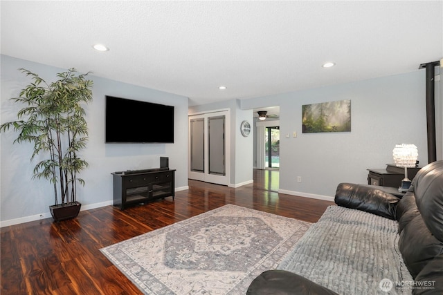 31012 151st Ave SE, Kent, WA 98042 - living room with wood finished floors, recessed lighting, baseboards, and ceiling fan