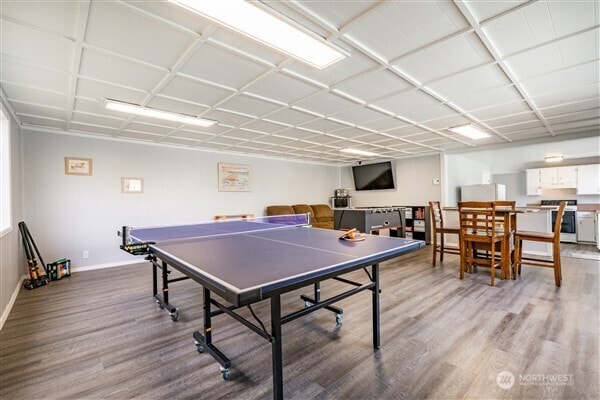 7530 Birch Bay Dr Unit 206, Blaine, WA 98230 - game room with wood finished floors and baseboards