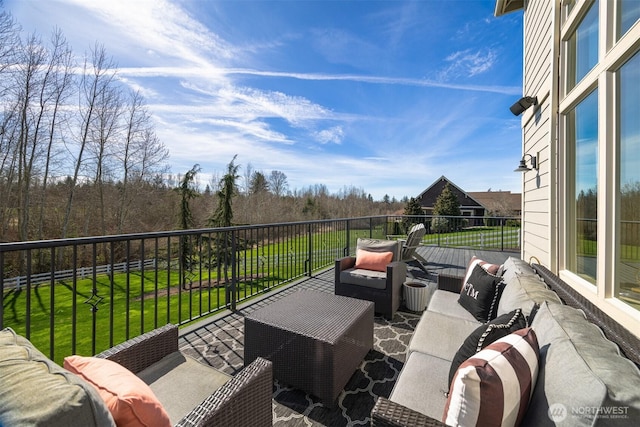 367 E Silverado Ct, Bellingham, WA 98226 - view of patio featuring an outdoor living space and a balcony