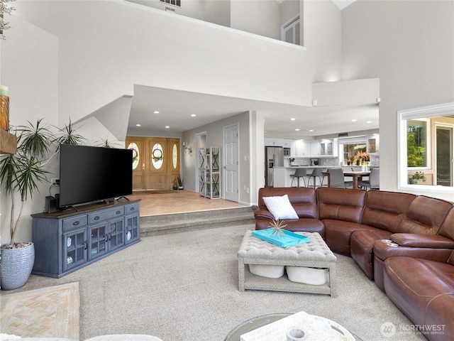 34214 102nd Ave S, Roy, WA 98580 - carpeted living area with a towering ceiling