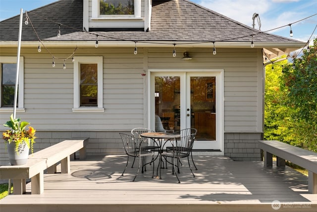 4340S Bennett, Seattle, WA 98118 - wooden deck with outdoor dining area and french doors