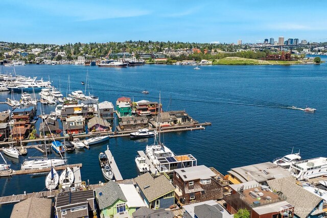 2420 Westlake Ave N Unit 11, Seattle, WA 98109 - drone / aerial view of a large body of water and numerous boat docks