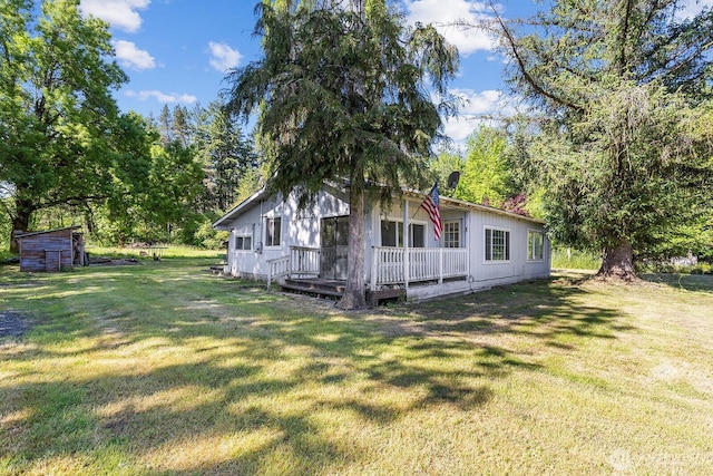 595 Oyler Rd, Ethel, WA 98542 - view of front of home featuring a front yard and a deck