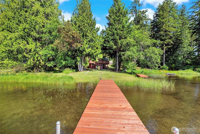 5810 E Mason Lake Dr W, Grapeview, WA 98546 - dock area with a water view