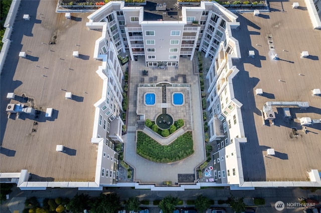 1545 NW 57th St Unit 220, Seattle, WA 98107 - bird's eye view of apartment complex and a pool