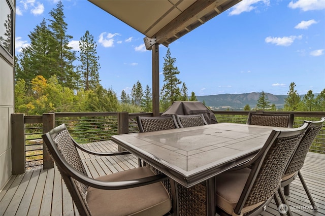 1450 Creekside Rd, Cle Elum, WA 98922 - deck featuring outdoor dining space and a mountain view