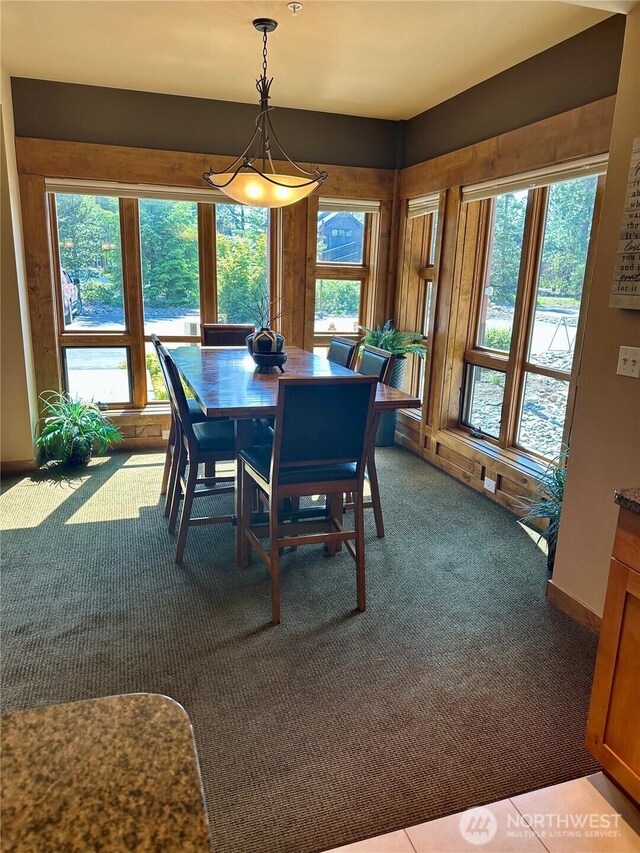 3770 Suncadia Trl Unit 110, Cle Elum, WA 98922 - dining space featuring dark colored carpet and healthy amount of natural light
