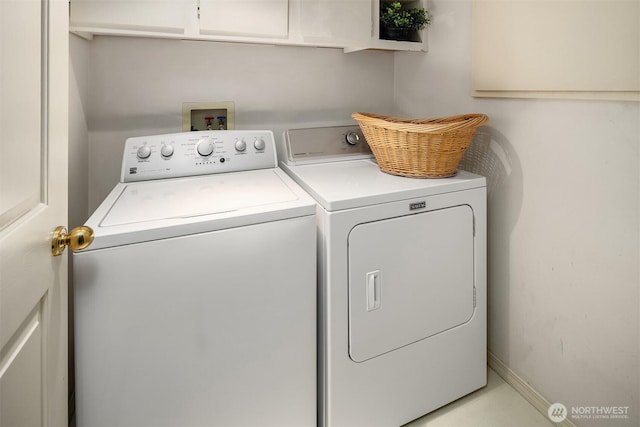 14566 86th Pl NE, Kenmore, WA 98028 - washroom with washer and clothes dryer and baseboards
