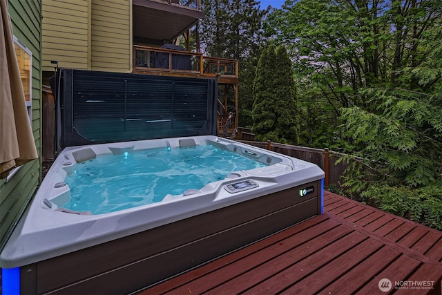 14566 86th Pl NE, Kenmore, WA 98028 - wooden deck featuring a hot tub