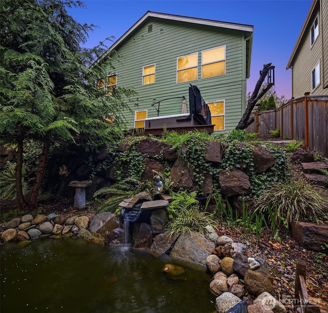 14566 86th Pl NE, Kenmore, WA 98028 - rear view of property featuring a small pond