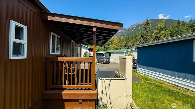 42010 SE N Bend Way Unit 29, North Bend, WA 98045 - wooden terrace with a mountain view