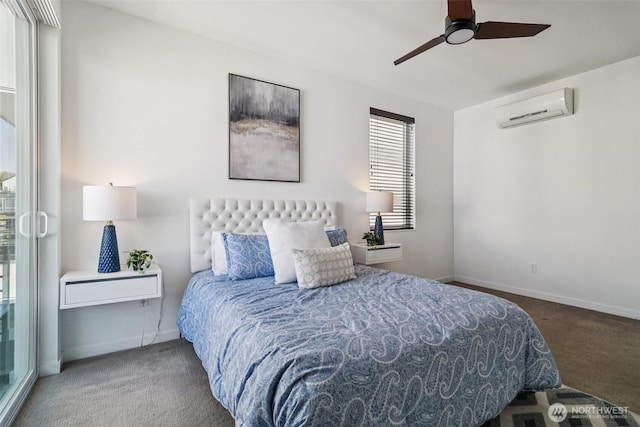 917 29th Ave S, Seattle, WA 98144 - bedroom featuring an AC wall unit, carpet floors, and ceiling fan