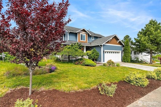 4155 Aurora Loop, Bellingham, WA 98226 - view of front of property featuring an attached garage, driveway, a front lawn, and a shingled roof