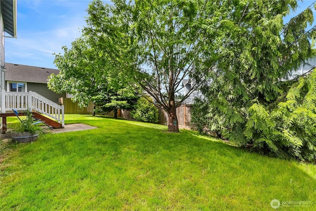 4155 Aurora Loop, Bellingham, WA 98226 - fenced backyard featuring a wooden deck
