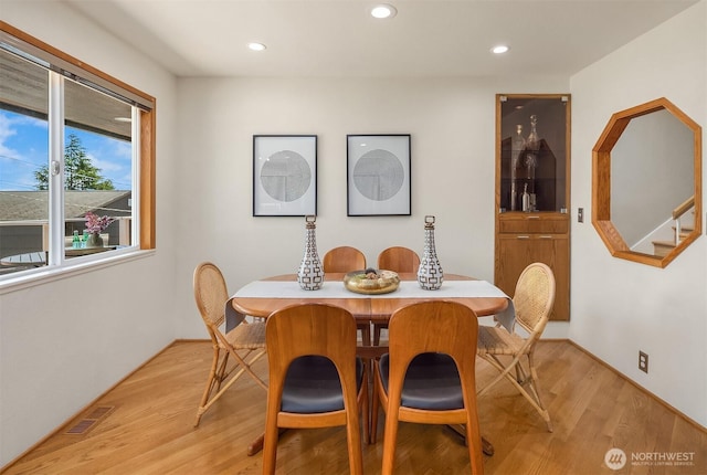 4142 52nd Ave SW, Seattle, WA 98116 - dining space featuring light wood-style flooring and recessed lighting