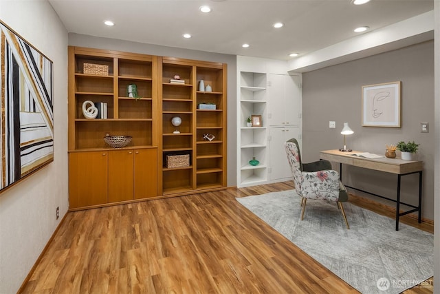 4142 52nd Ave SW, Seattle, WA 98116 - office area featuring light wood-style floors and recessed lighting