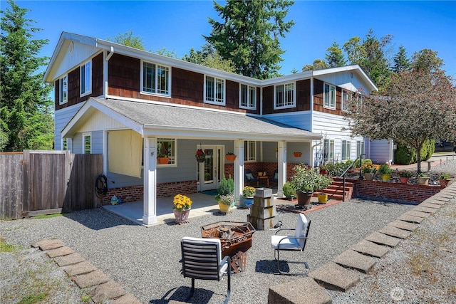 19678 Marine View Dr SW, Normandy Park, WA 98166 - rear view of property with a fire pit, a patio, and roof with shingles