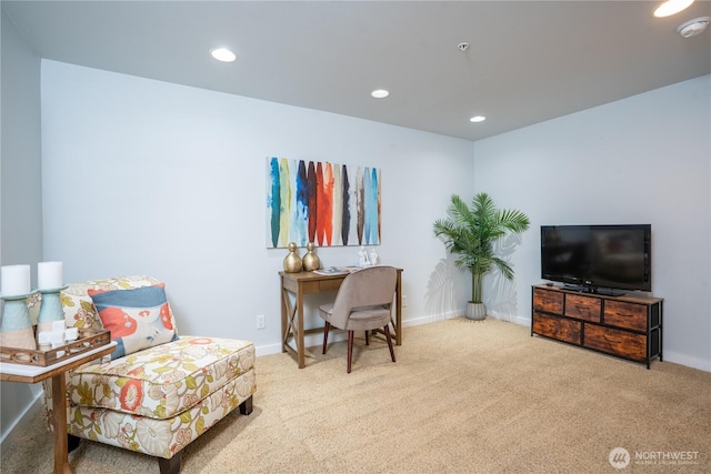 19678 Marine View Dr SW, Normandy Park, WA 98166 - living area featuring carpet flooring, recessed lighting, and baseboards