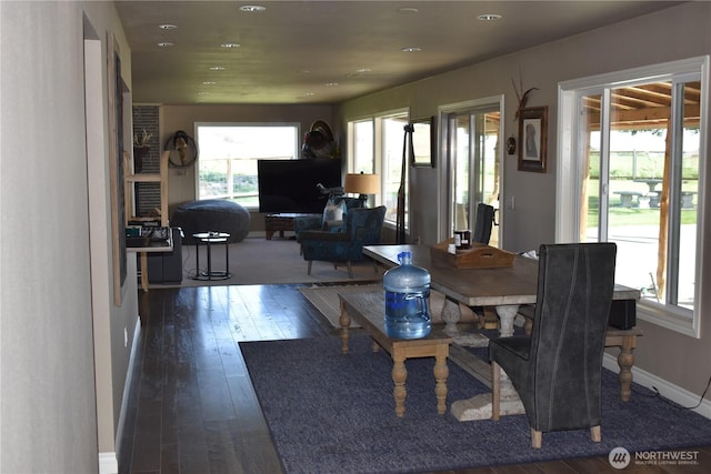 8708 Rd K Rd NE, Moses Lake, WA 98837 - dining space featuring hardwood / wood-style floors, recessed lighting, and baseboards