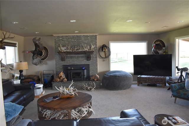 8708 Rd K Rd NE, Moses Lake, WA 98837 - carpeted living room featuring recessed lighting and plenty of natural light
