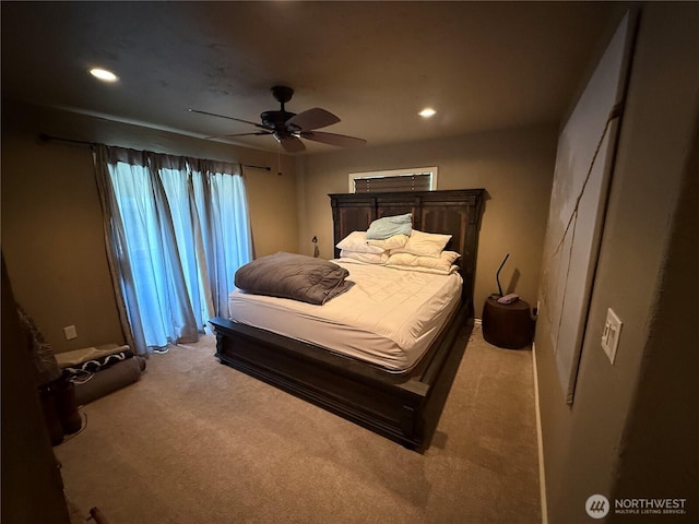 8708 Rd K Rd NE, Moses Lake, WA 98837 - bedroom featuring carpet, recessed lighting, and ceiling fan