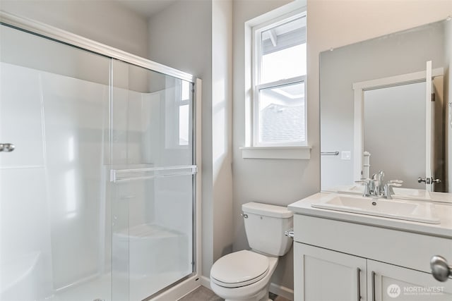 2609 S 7th Way, Ridgefield, WA 98642 - full bath featuring toilet, a shower stall, and vanity