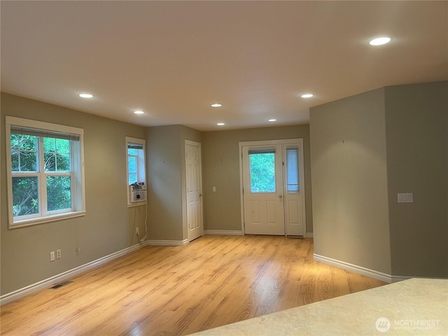 528 Chinook Way, Friday Harbor, WA 98250 - foyer with healthy amount of natural light, light wood finished floors, recessed lighting, and cooling unit